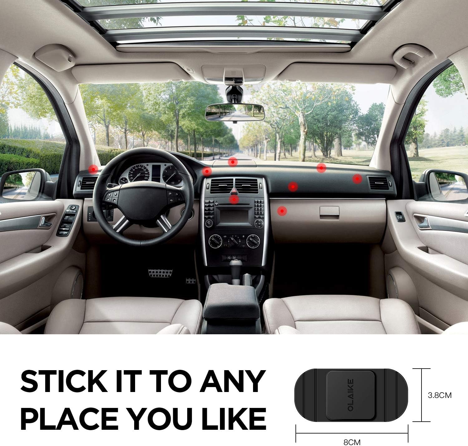 Car Mount for Auto,Car Mount Bracket Holder - Bendable Base - Stick to Flat or Oblique Car Face with 3M Tape - New Universal Dashboard Car Mount Fits for All Cars,Base