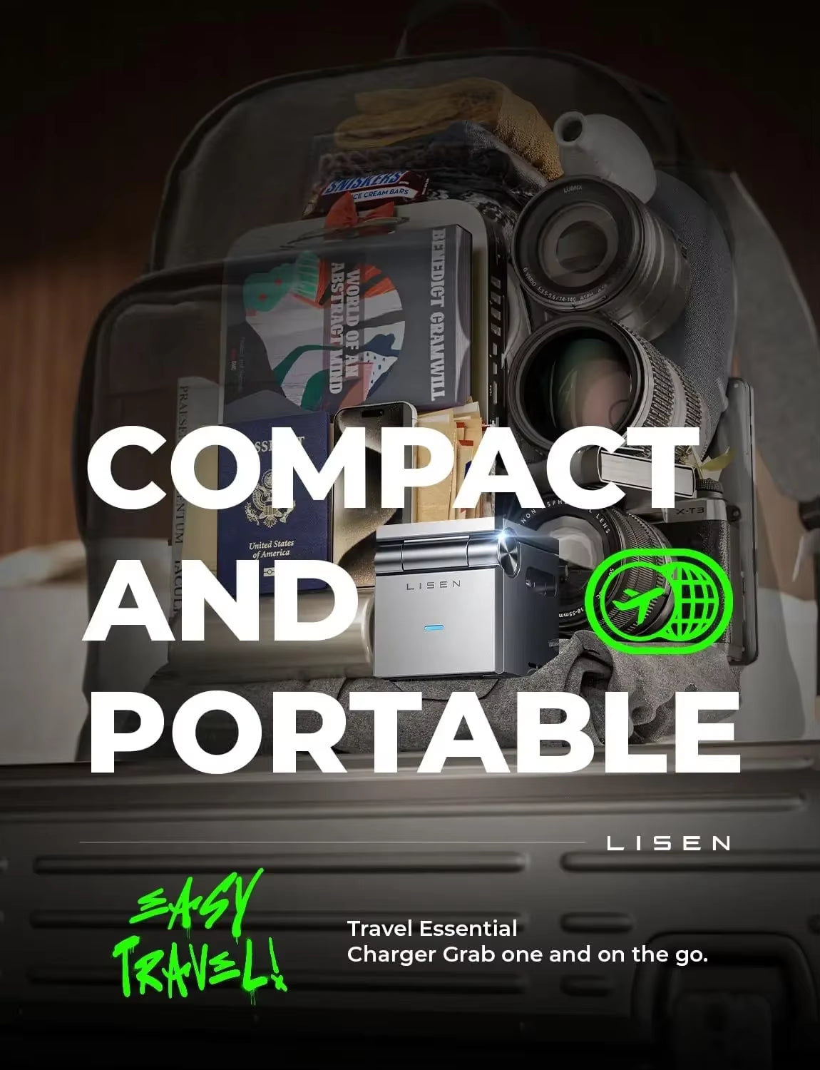 LISEN 3 in 1 Charging Station Cube for Multiple Devices Apple Fortravel Charger for Iphone 15 Pro Max Airpods Apple Watch